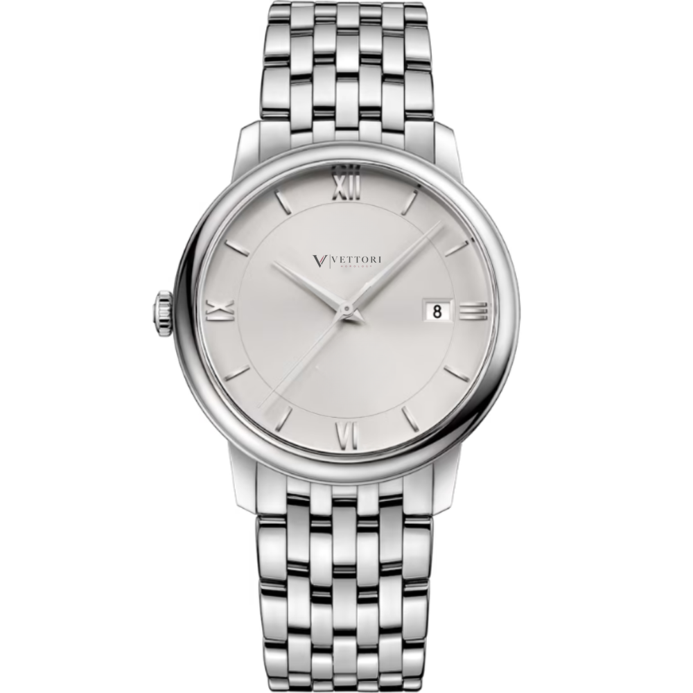 Vettori Classic Prestige 40mm – Silver Sunburst Dial