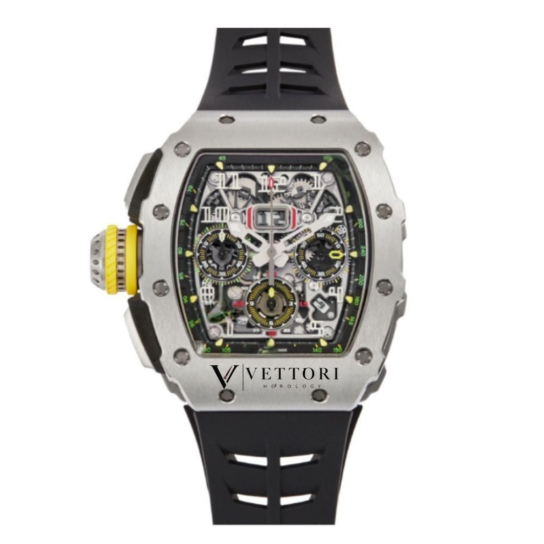 Vettori Skeleton Chronograph 44mm – Openworked Dial | Titanium Case & Rubber Strap
